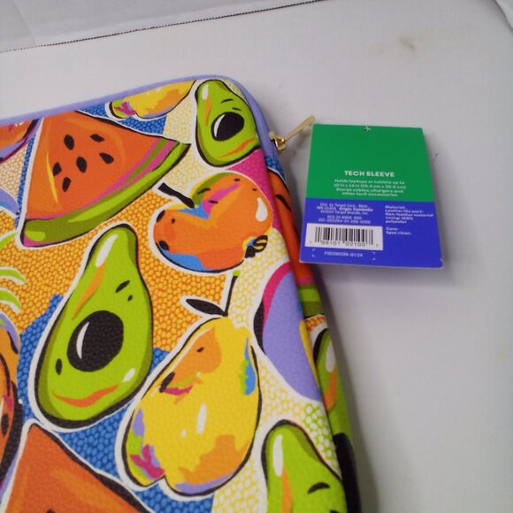 Tabitha Brown Target 15” Tech Sleeve Laptop Tablet Colorful Fruit Print NEW - Picture 11 of 14